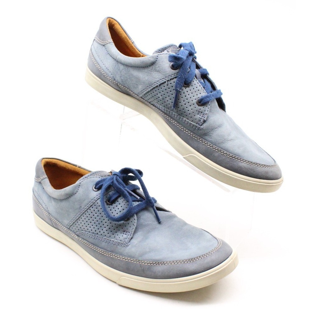 Ecco Mens Size 45 EU 11-11.5 US Collin Nautical Perforated Blue Fashion‎ Sneaker